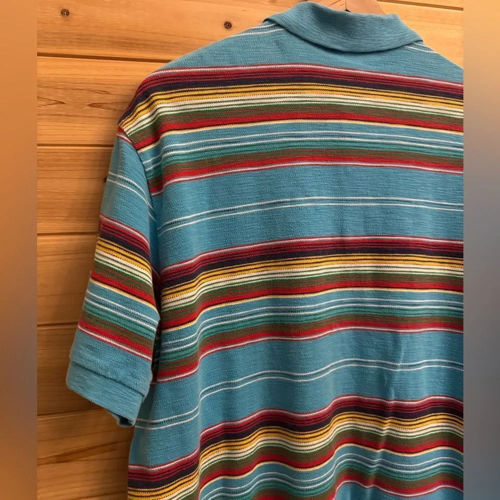 Vintage Y2K Polo Ralph Lauren Size XLarge Cotton Western Striped Collared Shirt